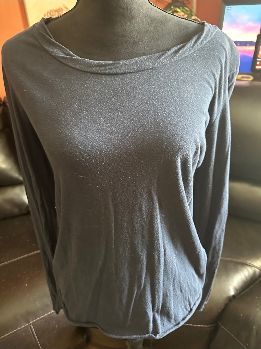 Banana Republic Navy Long Sleeve Women's Top